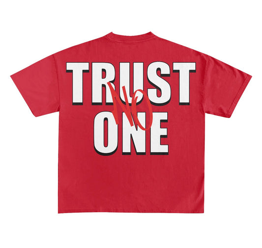 Red “Trust No One” Graphic T-Shirt